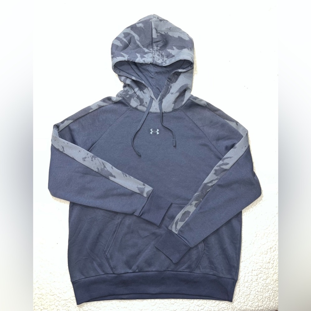 NWOT Under Armour Blue Hoodie Blue Sweatshirt Camo Tie Dye Mens Large